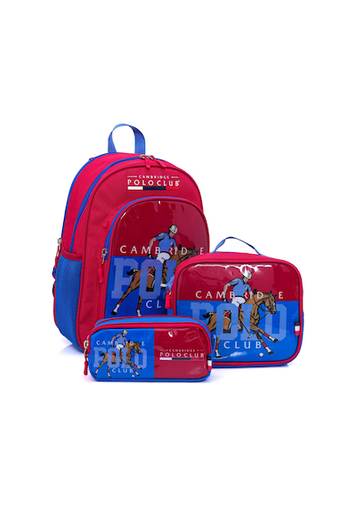 Cambridge Polo Club Riders Edition 3'lü Erkek İlkokul Çanta Seti - Saks Mavi - Plcan2114 Çok Renkli