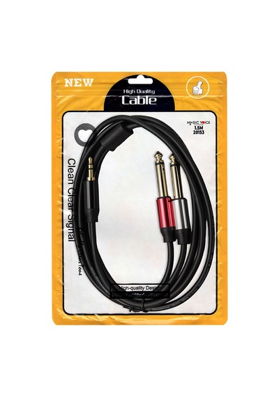 1.5 Metre 3.5mm Stereo Aux To 2x 6.3mm Mono Çivi Lüx Ses Kablosu