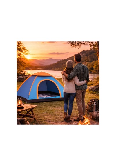 Buffer 3 Kişilik Yarı Otomatik Kurulum Kamp Çadırı Suya Dayanıklı, Taşıma Çantalı Outdoor Aile Ça Yeşil