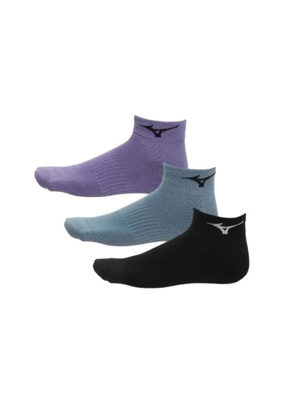 Mizuno Training Mid 3p Unisex Çorap Siyah / Yeşil / Mor Çok Renkli
