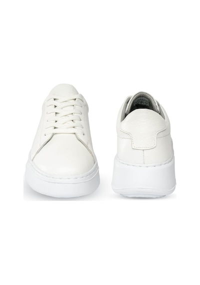 Beyaz Casual Bağcıklı Deri Sneakers Beyaz