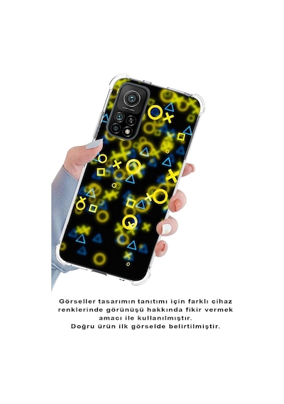 Xiaomi Redmi Note 9 Köşe Korumalı Antişok Kapak Semboller Tasarımlı Şeffaf Silikon Kılıf