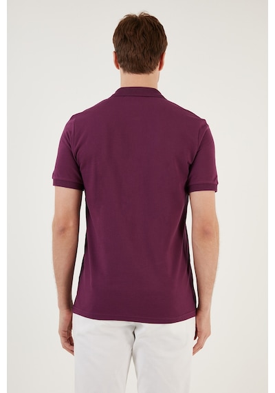 Buratti Pamuklu Regular Fit Düğmeli Erkek Polo Yaka T Shirt 5902739 Mürdüm