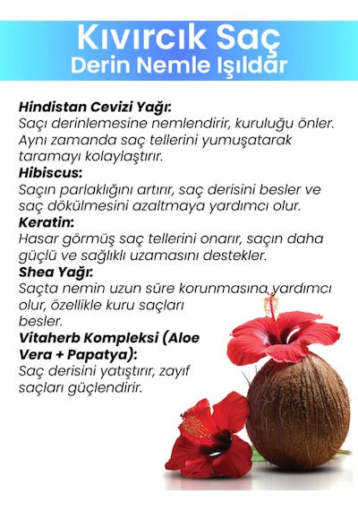 Kıvırcık Dalgalı Saçlar İçin Bukle Belirginleştirici Durulanmayan Bakım Kremi 150 Ml