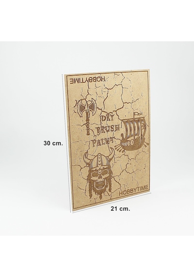 Viking Motifli Drybrush Paleti, Mdf Üzeri Lazer Kazıma, 21x30 Cm.-59151