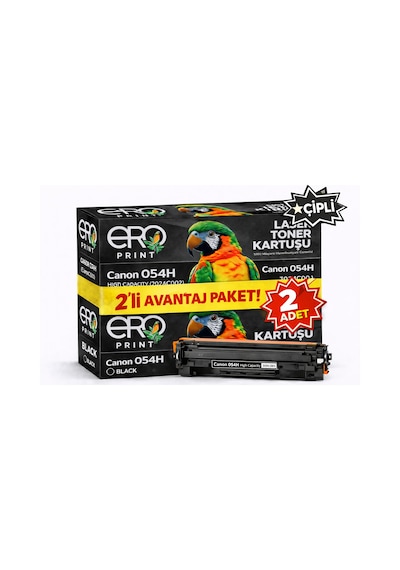 Canon Crg 054h Siyah Uyumlu Toner - 3100 Sayfalık Çipli Toner - 2'li  Paket