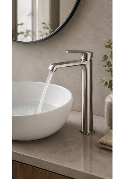 Valentını Çanak Lavabo Bataryası Fırçalı Nikel Vm-2431