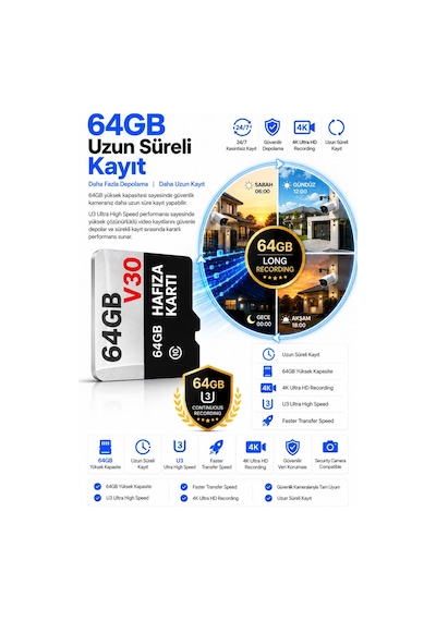 64gb Hafıza Kartı Class 10 Video Kayıt
