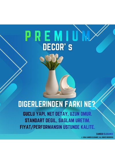 10cm Karbon Siyah - Pampas Vazosu - Premium - Decor