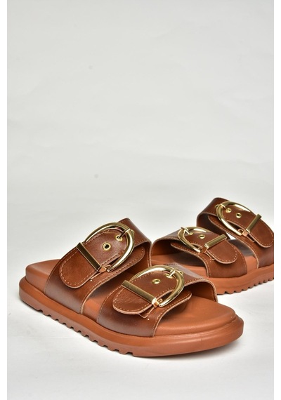 Fox Shoes U725792009 Taba Kadın Terlik Taba-suni Deri