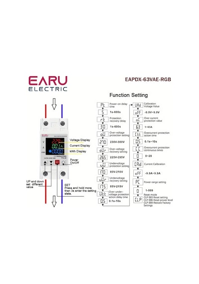 Boatshop1 63a 230v Din Raylı Ayarlanabilir Aşırı Gerilim Düşük Gerilim Ve Aşırı Akım Koruma Rölesi Boatshop1 63a 230v Din Raylı Ayarlanabilir Aşırı Gerilim Düşük Gerilim Ve Aşırı Akım Koruma Rölesi