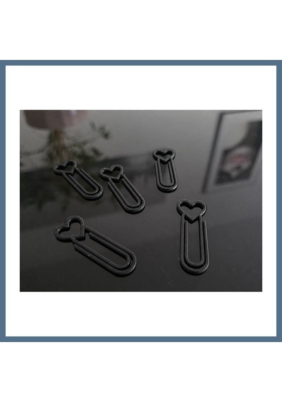 Buradabulabilirsin 3d Baskı Kalp Figürlü Ataç - 10lu Set - Siyah Bbz