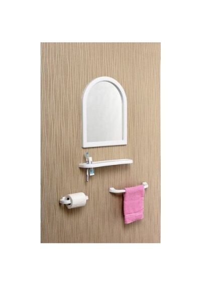 Çelik Ayna-169 Beyaz Mini Ayna Seti