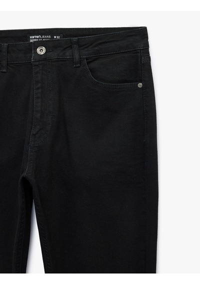 Koton Pamuklu Normal Bel Skinny Jean Pantolon - Michael Jean Siyah 7wam40089nd
