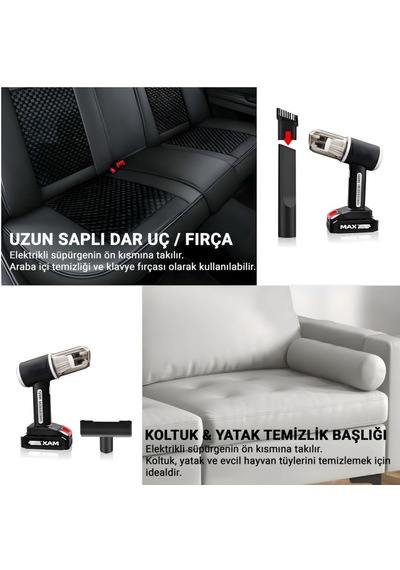 Taşınabilir Kablosuz Araç Süpürgesi, Usb Şarjlı Akülü 60 Watt 4300pa Mdhl Md-16 1