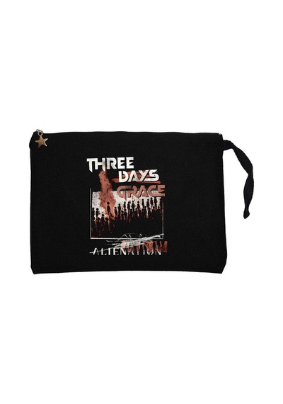 Three Days Grace Alienation Siyah Clutch Astarlı Cüzdan / El Çantası