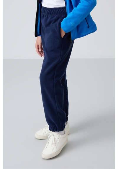 Tommy Life İndigo Kalın Yumuşak Dokulu Standart Fit Nakışlı Polar Kız Çocuk Eşofman Alt - 75155 İndigo