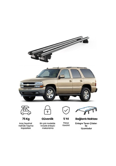 Venüs Chevrolet Tahoe 2000-2006 Uyumlu Gri Ara Atkı Port Bagaj Tavan Barı