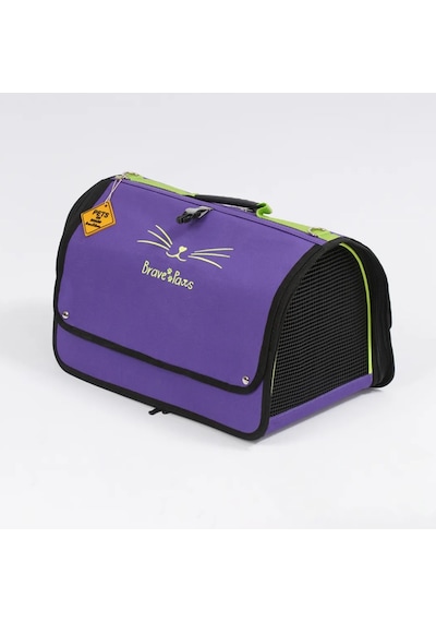 Reyo Brave Paws Flybag Plastik Yırtılmaz Fileli Kedi Ve Köpek Taşıma Çantası Seyahat Çantası Mor 45x25x26cm