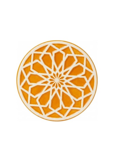 Saul El Yapımı Premium Seramik Bardak Altlığı Özel Kabartmalı Selçuklu Motifi Otantik Bal Köpüğü Hardal Rengi Dekoratif & Isıya Dayanıklı Sunum Altlığı 124-Pembe