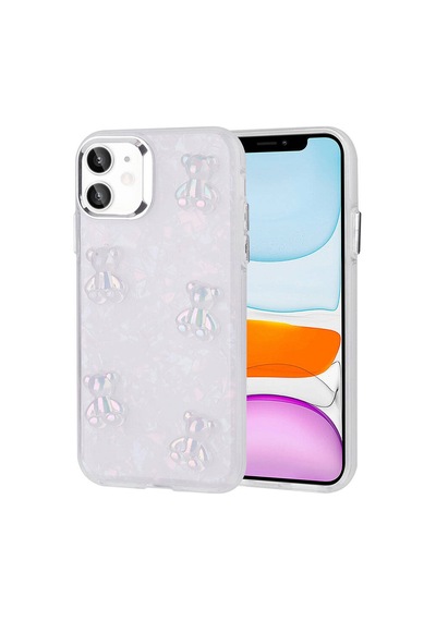 Zore Apple iPhone 11 Uyumlu Kabartma Figürlü Parlak Omsy Eralli Silikon Kılıf-ayı