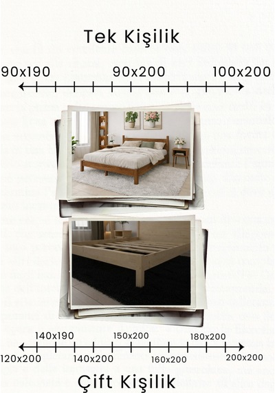 Renazzo Mi Rage Masif Ahşap Karyola Ceviz 150x200 Ceviz - 150 X 200