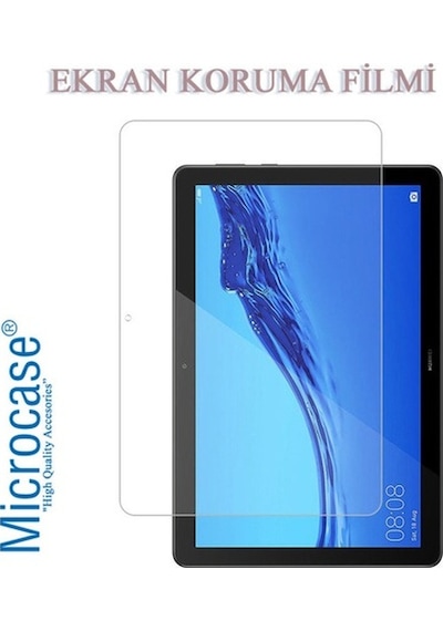 Huawei Uyumlu Mediapad T5 10.1 Inch Silikon Kılıf Siyah+Ekran Koruma-Seç