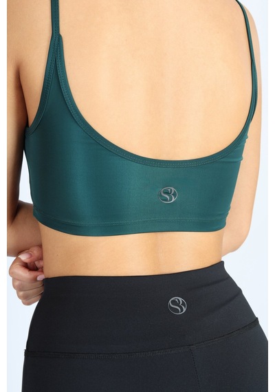 Soft&Basic Crop Fit Yeşil Askılı Spor Bra Yeşil