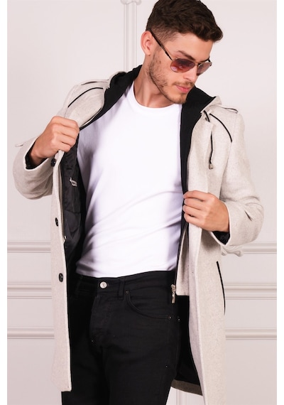 Plt8401 Dewberry Erkek Palto-Açık Desenli Bej-Açık Desenli Bej Açık Bej