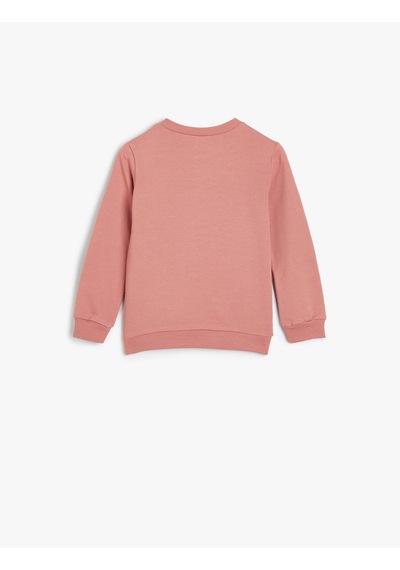 Koton Sweatshirt Balerin Baskılı Uzun Kollu Şardonlu Pamuklu Pembe 5wmg10100ak Gülkurusu