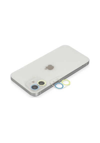 Apple İphone 12 Mini Renkli Kamera Lens Koruma Cam - Sarı-mavi Belirtilmemiş