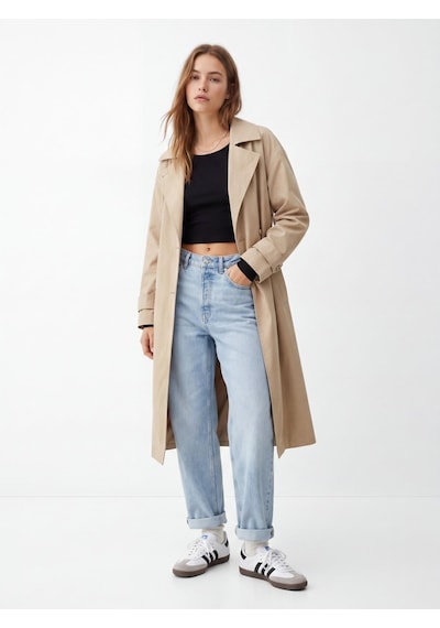LTB Uzun Kollu Bisiklet Yaka Crop Siyah Sweatshırt