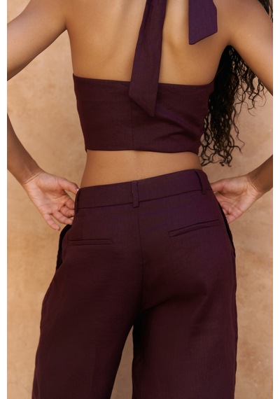 Mai Collection Mai Studios Co. Lvdovila Bordo Keten Crop Yelek Pantolon Takım Bordo Mai Collection Mai Studios Co. Lvdovila Bordo Keten Crop Yelek Pantolon Takım Bordo