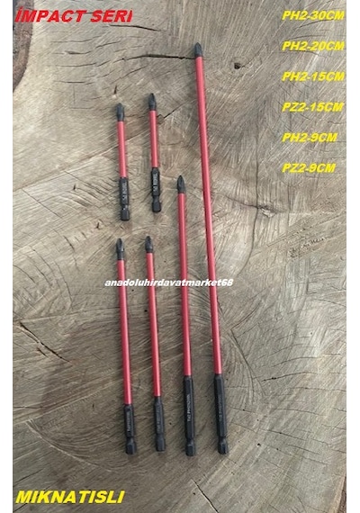 Kln Blk Ph2 Uç Sac Vida Sıkma Ucu 30cm Yıldız Bits Uç 20cm Sunta Vida Ucu 6pcs Matkap Ucu