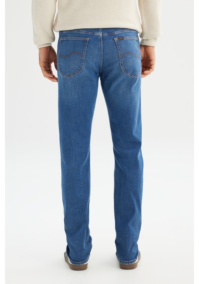 Lee Pamuklu Straight Fit Cepli Esnek Jean Denim Kot Pantolon Mavi