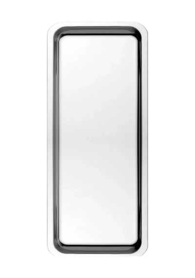 2 Adet Gümüş Dar Dikdörtgen Metal Sunum Tepsisi 33x13 Cm Paslanmaz Çelik Düz Çay Kahve Tatlı Servis Tepsisi Seti Gümüş