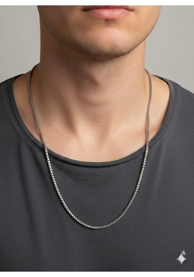 Akfecan Erkek Unisex Paslanmaz Çelik Iç Içe Geçmeli Arnavut Örm Gümüş