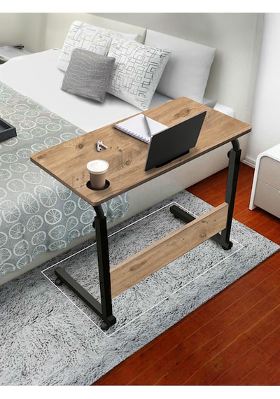 Bambu Laptop Ve Tablet Sehpası Çalışma Masası - Atlantik Çam 80x40 Tekerlekli Atlantik Çam