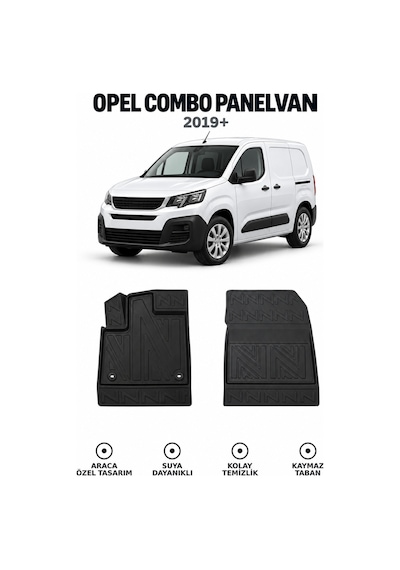 Opel Combo Panelvan 2024 3d Havuzlu Oto Paspas Karbon Desenli Ön Takım 2 Parça