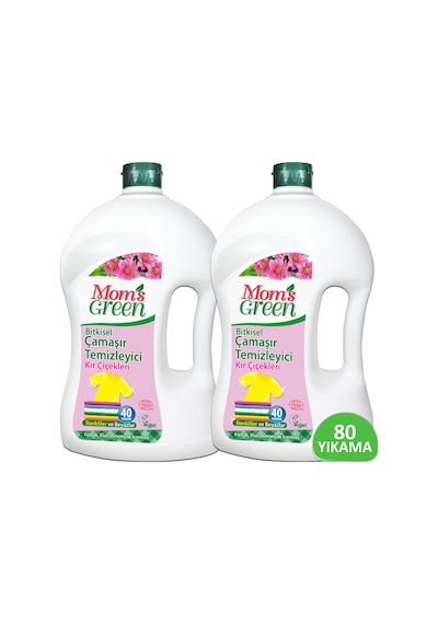 Mom's Green Bitkisel Çamaşır Temizleyici Kır Çiçekleri 80 Yıkama 2 x 1500 ML