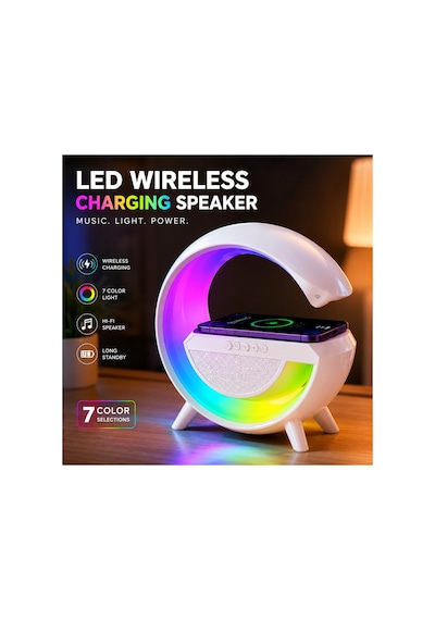 Adenya Sepeti Kablosuz Şarjlı Rgb Gece Lambası Beyaz