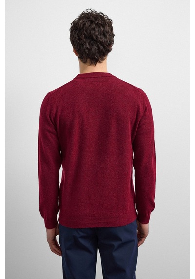 Back And Bond Bordo Regular Fit Bisiklet Yaka Triko Kazak