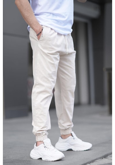 Madmext Bej Relaxed Jogger Pantolon 6853-bej Bej