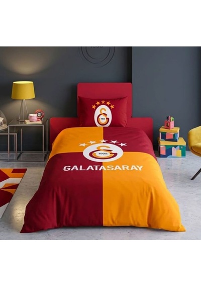 Yeni Sezon Lisanslı Galatasaray Efsane Tek Kişilik Nevresim Takımı Sarı Kırmızı