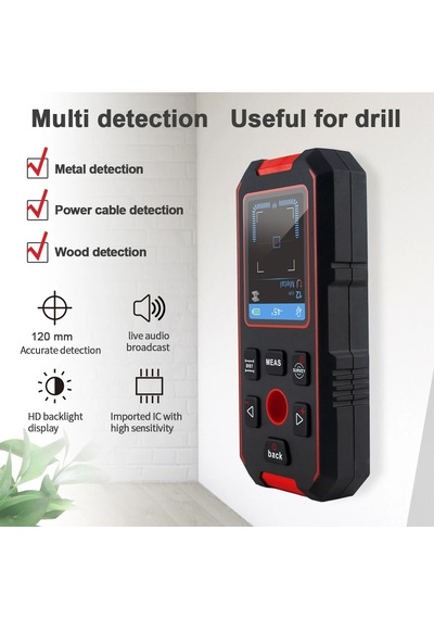 Noyafa Nf-518s Duvar Tarayıcı Lazer Uzaklık Ölçer Ahşap Ac Canlı Tell Nf-518s -1/0 Bar