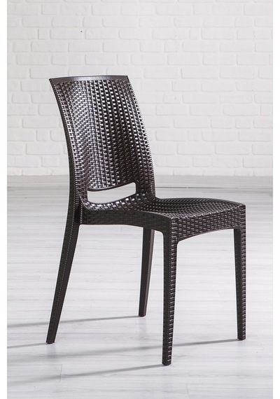 Rattan Large Camlı Kahve Masa Takımı Bahçe&balkon 1 Camlı Masa + Kahverengi