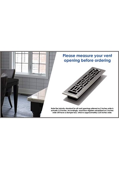 2 İnch 12 İnç Gotik Black Steel Floor Register, Agh212-blk