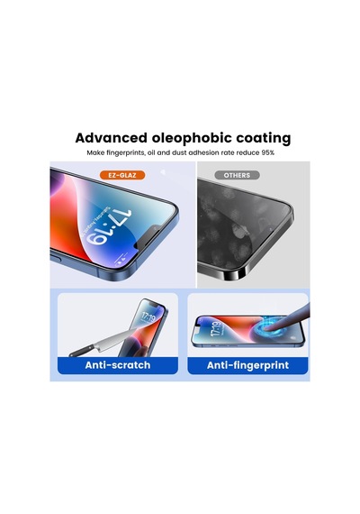 Apple Uyumlu   iPhone 14 Pro Max Cam Aparatlı Kolay Kurulum Kırılmaz Cam