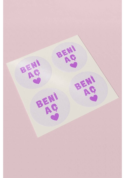 Lila Beni Aç Sticker 3x3cm St2314 Çok Renkli
