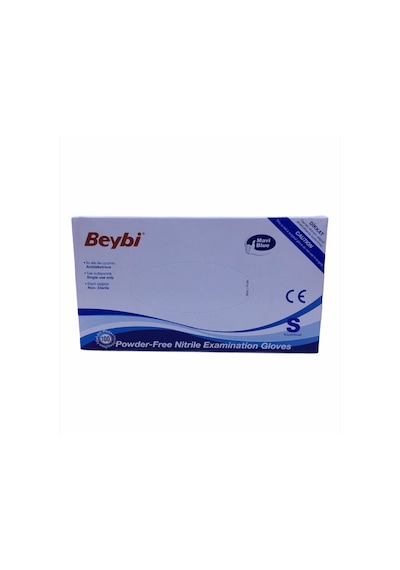 Beybi Mavi Pudrasız Nitril Eldiven Small 100 Adet Beybi Mavi Pudrasız Nitril Eldiven Small 100 Adet